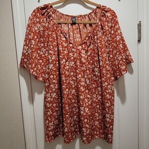 Shein Curve Boho Floral Top  Size 2XL New